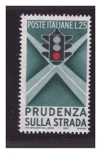 Italie 1957 feu - feu, tricolore